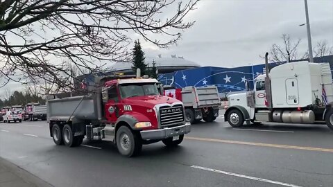 Canadian Truckers Convoy Vancouver Support Rally