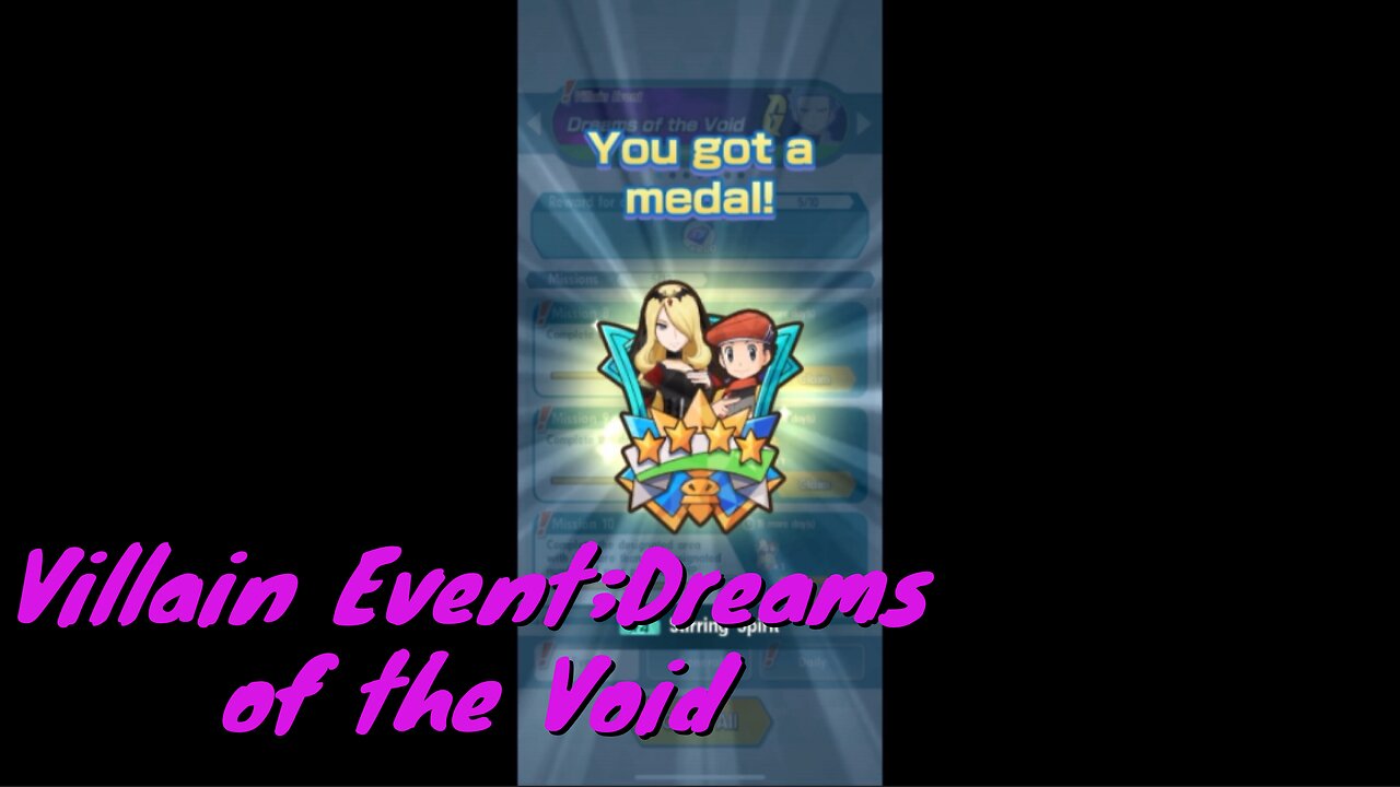 Pokemon Masters EX:Villain Event;Dreams of the Void, Obtaining the Stirring Spirit Medal!