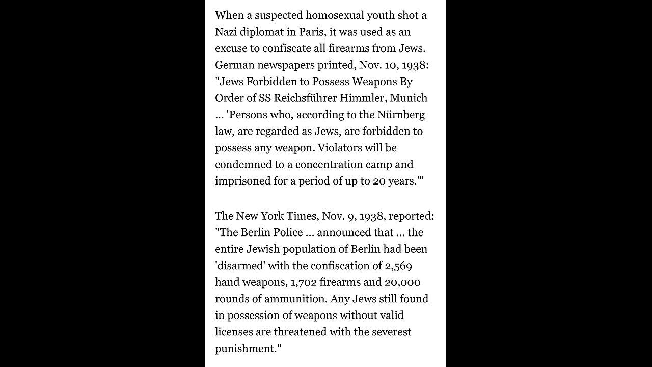 TOP 10 REASONS TO OWN GUNS (#16) NAZIS CONFISCATE JEWS GUNS AND WEAPONS