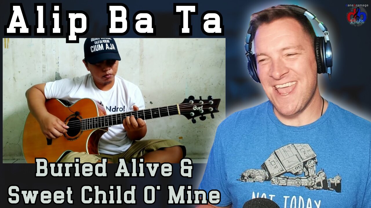 Alip Ba Ta - Buried Alive & Sweet Child O' Mine 🇮🇩 fingerstyle COVER | DaneBramage Rocks Reacts