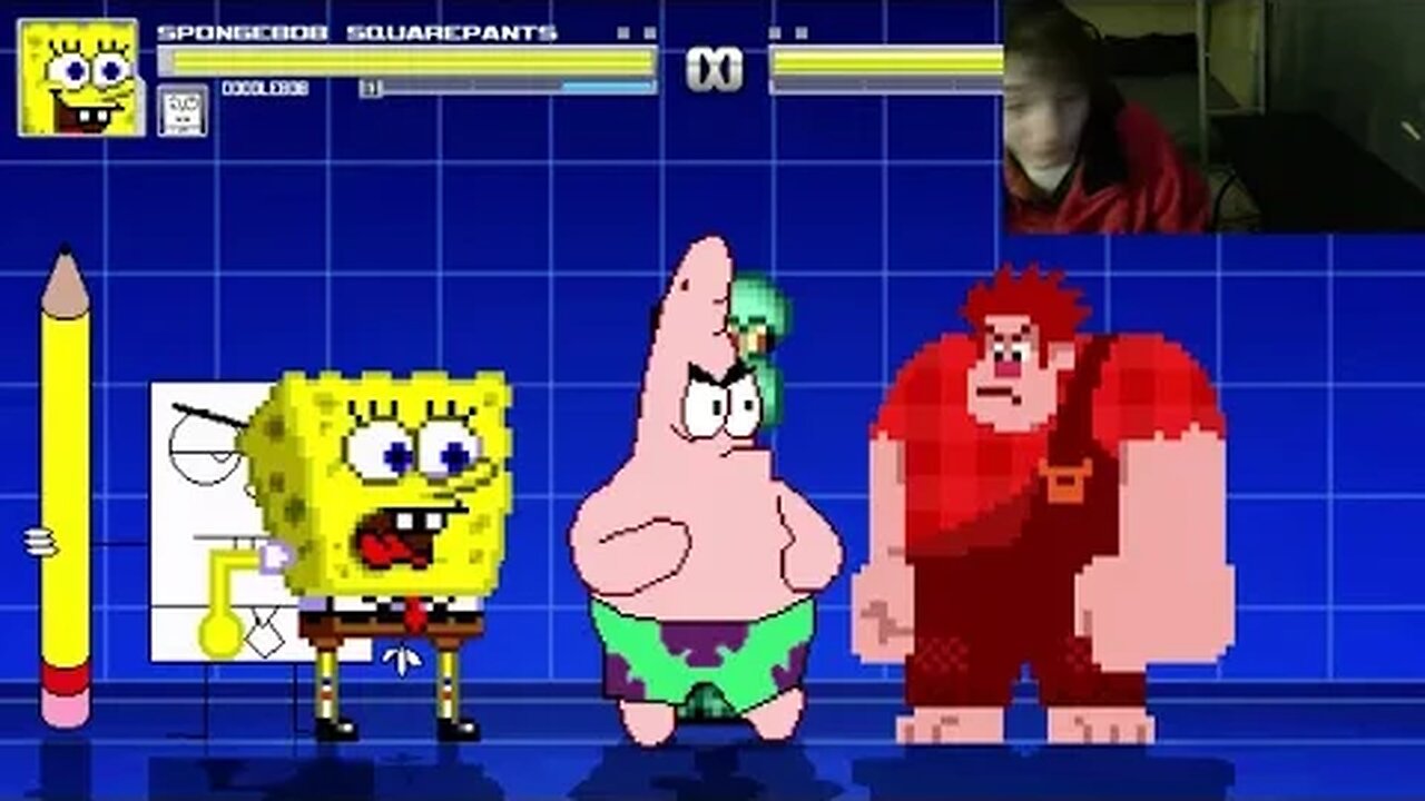 SpongeBob SquarePants Characters (SpongeBob, Squidward, and DoodleBob) VS Wreck It Ralph In A Battle