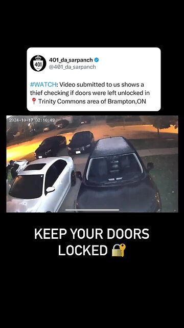 Thief stealing from cars outside house