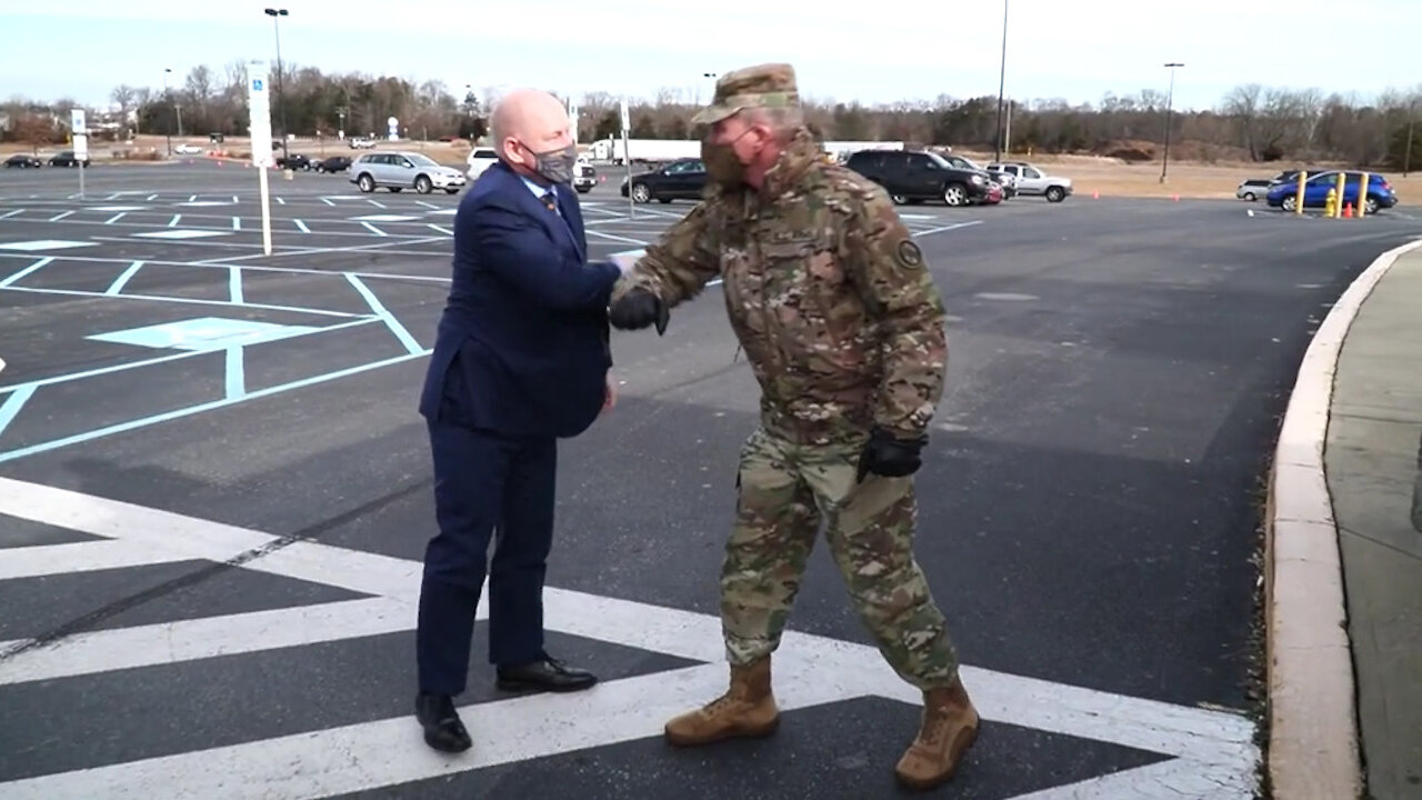 (Broll) Acting Secretary of the Army visits Charles County Vaccination Drive-thru