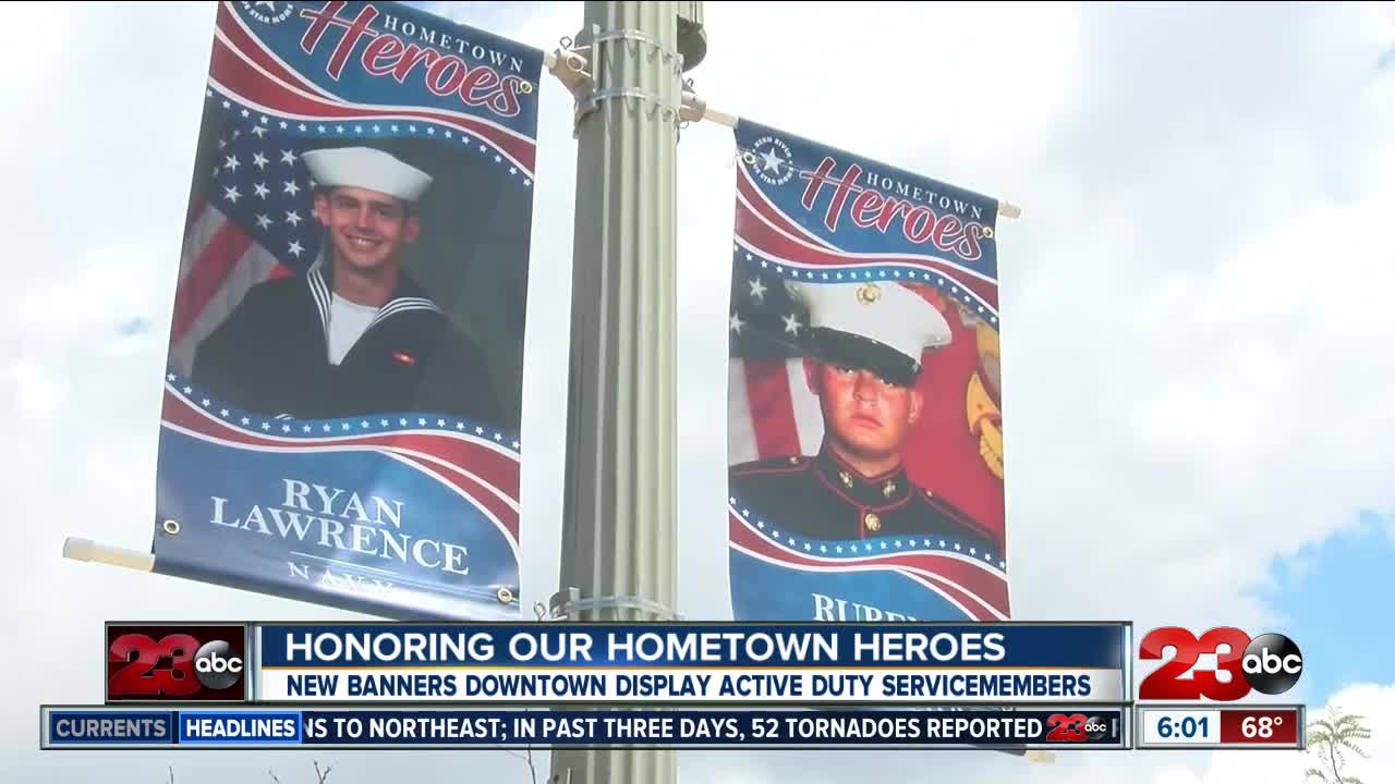 New banners downtown honor active duty service members