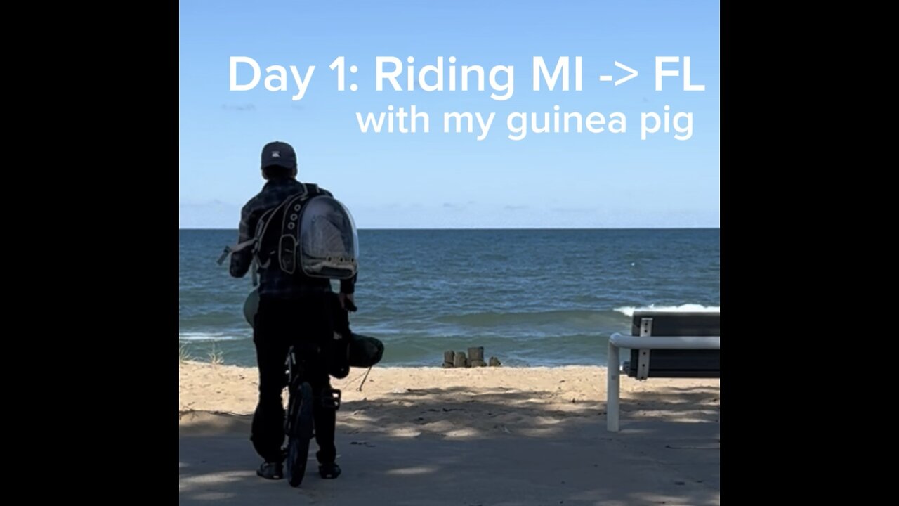 Day 1: Riding my bmx bike from Michigan to Florida w my guinea pig