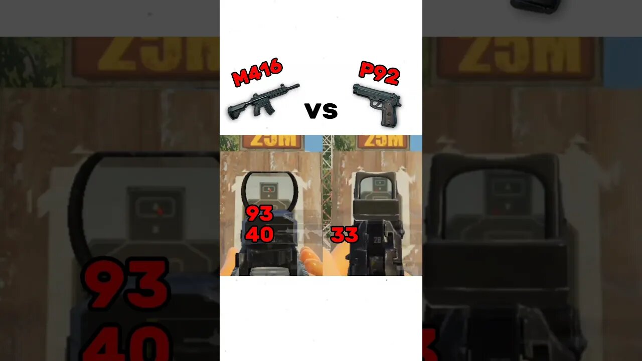 M416 VS P92 damage 😱 #pubg #pubgtipsandtricks