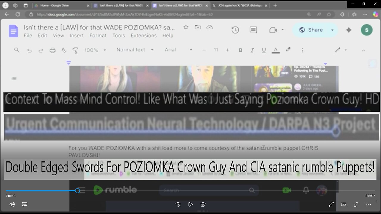 Double Edged Swords For POZIOMKA Crown Guy And CIA satanic rumble Puppets!