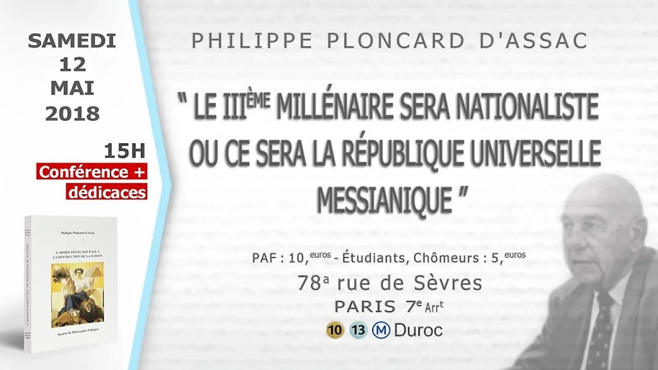 Le 3ème millénaire sera Nationaliste ou ce sera la République Universelle Messianique