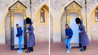 Royal Guard puts prankster in his place