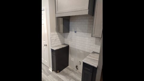 3-D tile backsplash