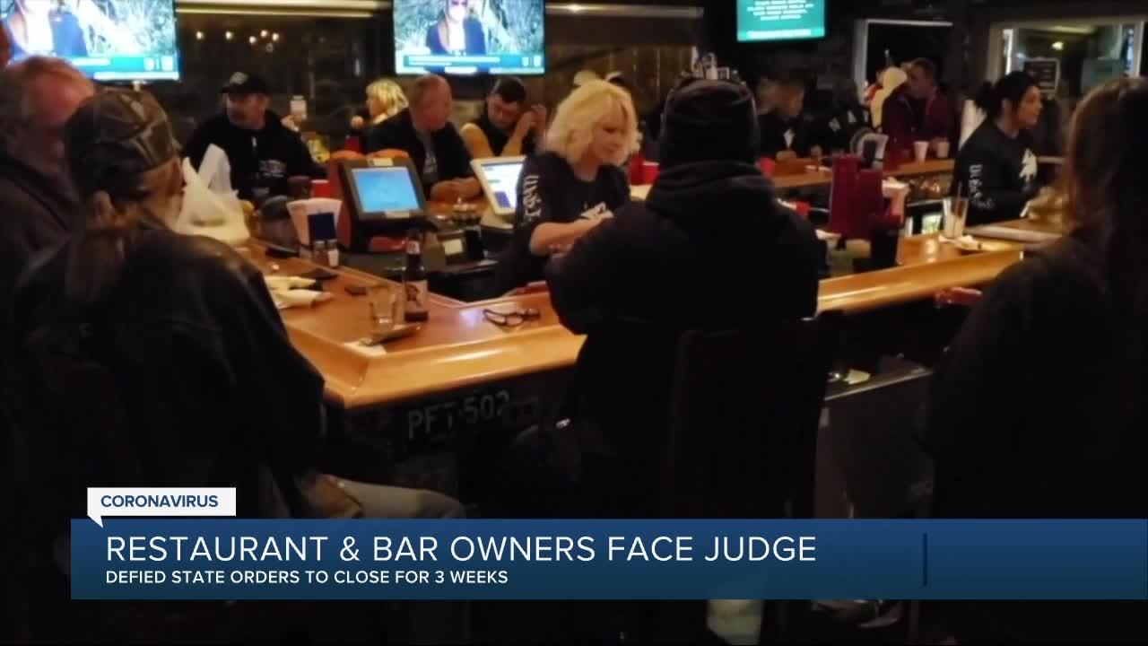 Restaurant owners who defied closing orders go before a judge, ask for help