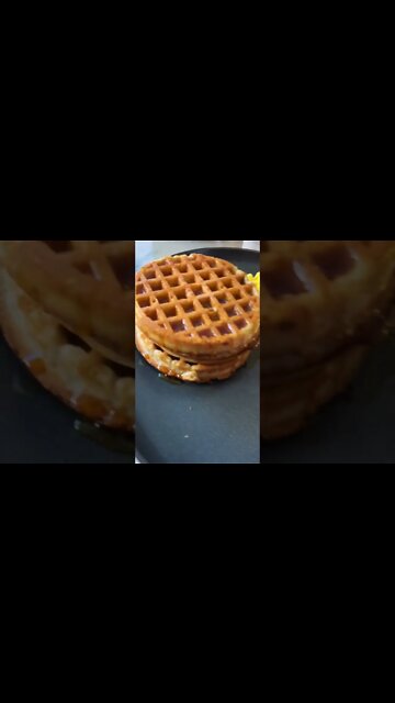 Breakfast #shorts #breakfast #waffles #raspberries #eggs