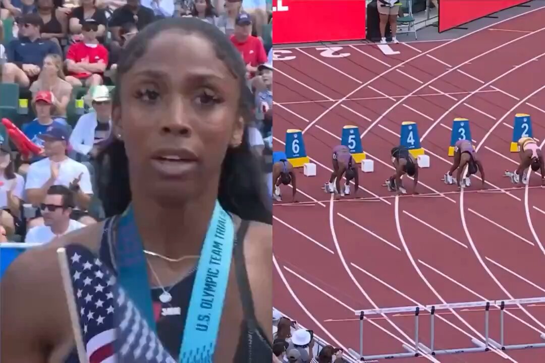 NEW: Women's 100m Hurdles star Alaysha Johnson starts crying after she qualified for the Olympics, e