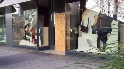 Video shows store boarded up after break-in