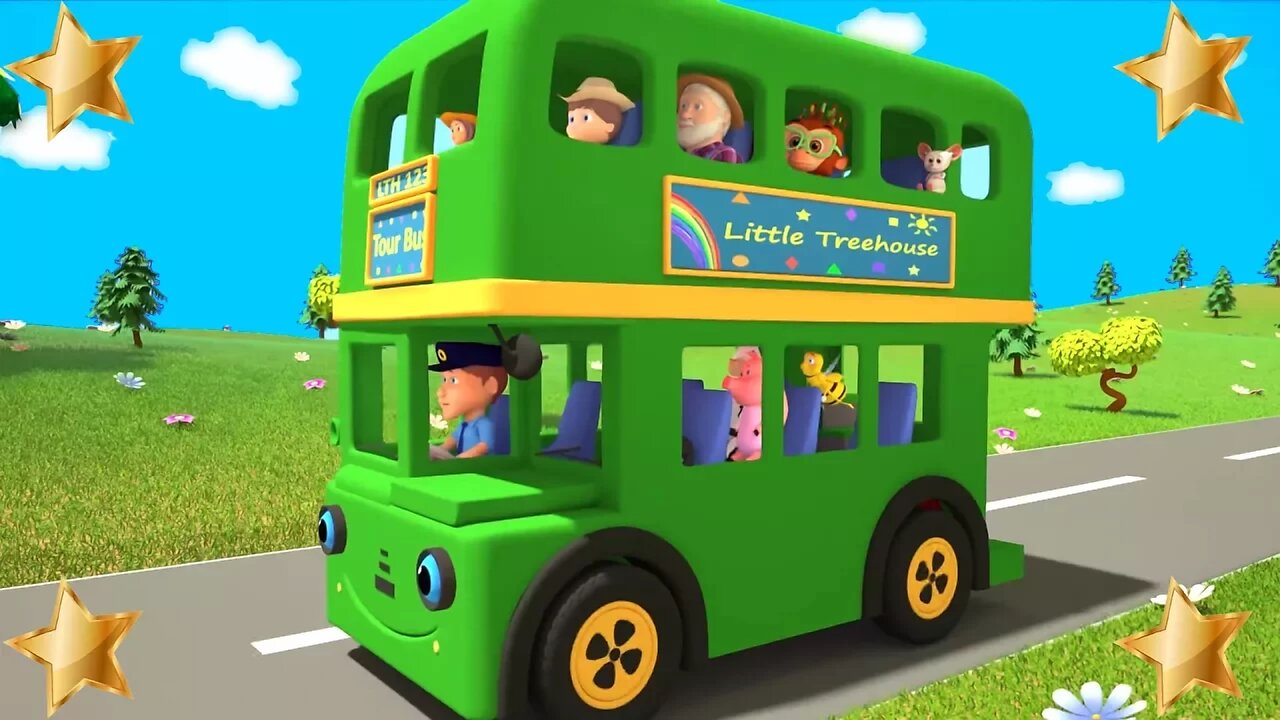 Wheels On The Bus Green | Kindergarten Nursery Rhyme | Song For Toddler by Little TreeHouse