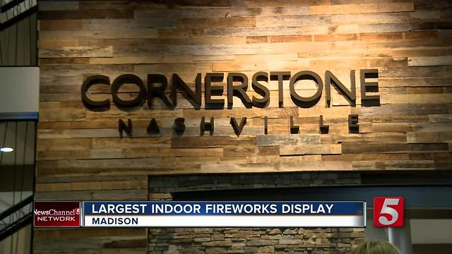 Indoor Fireworks Show Held At Cornerstone Church