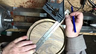 woodturning a pewter shavings dish-3