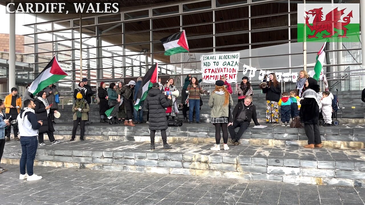 Pots and Pans Protest, Protesters Demand SEASEFIRE, Senedd, Cardiff Bay