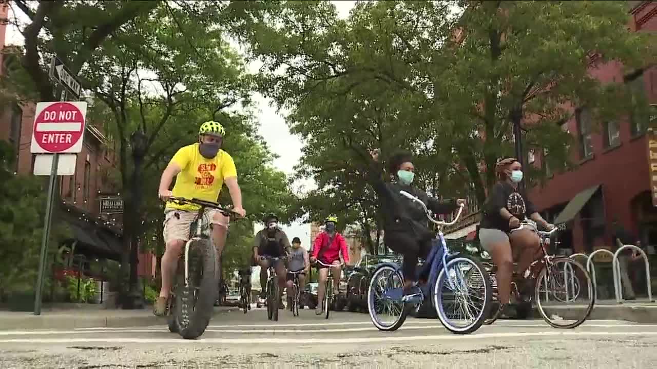 Cyclists take to the streets of Cleveland for Bike the Block for Black Lives event