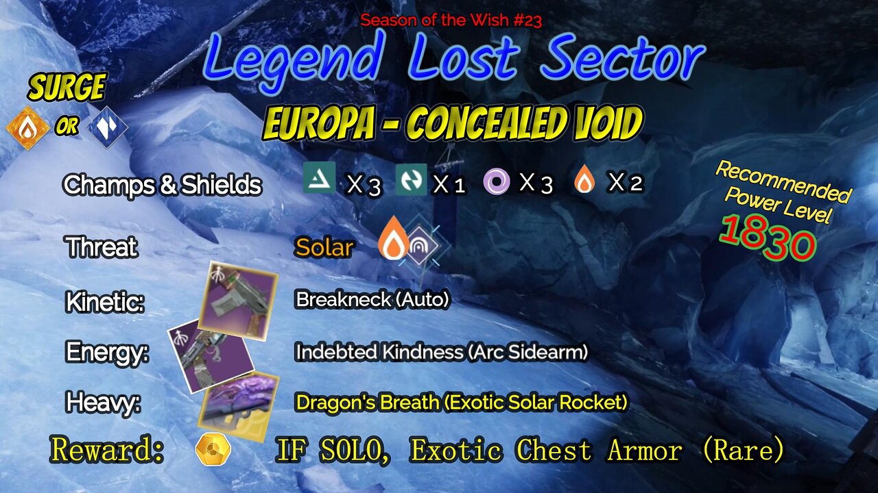 Destiny 2 Legend Lost Sector: Europa - Concealed Void on my Arc Hunter 2-7-24