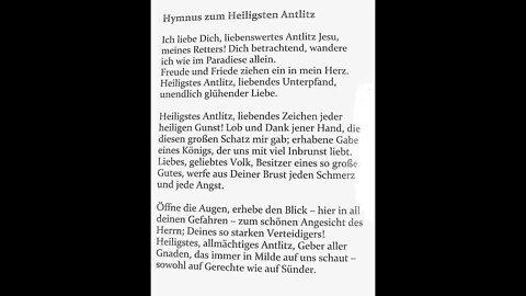 Hymnus zum Heiligsten Antlitz Jesu