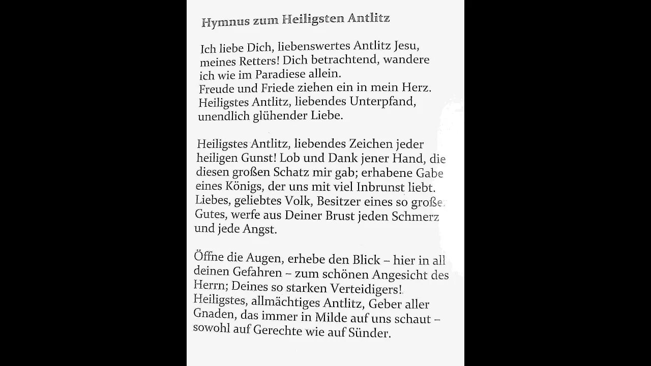 Hymnus zum Heiligsten Antlitz Jesu