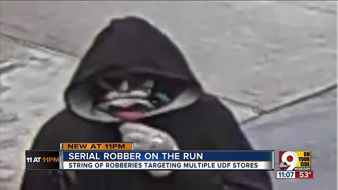 Skull mask bandit believed to be robbing UDF stores