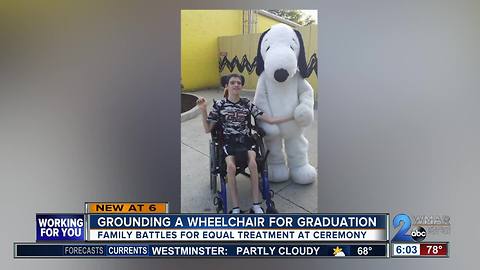 Grounding a wheelchair for graduation