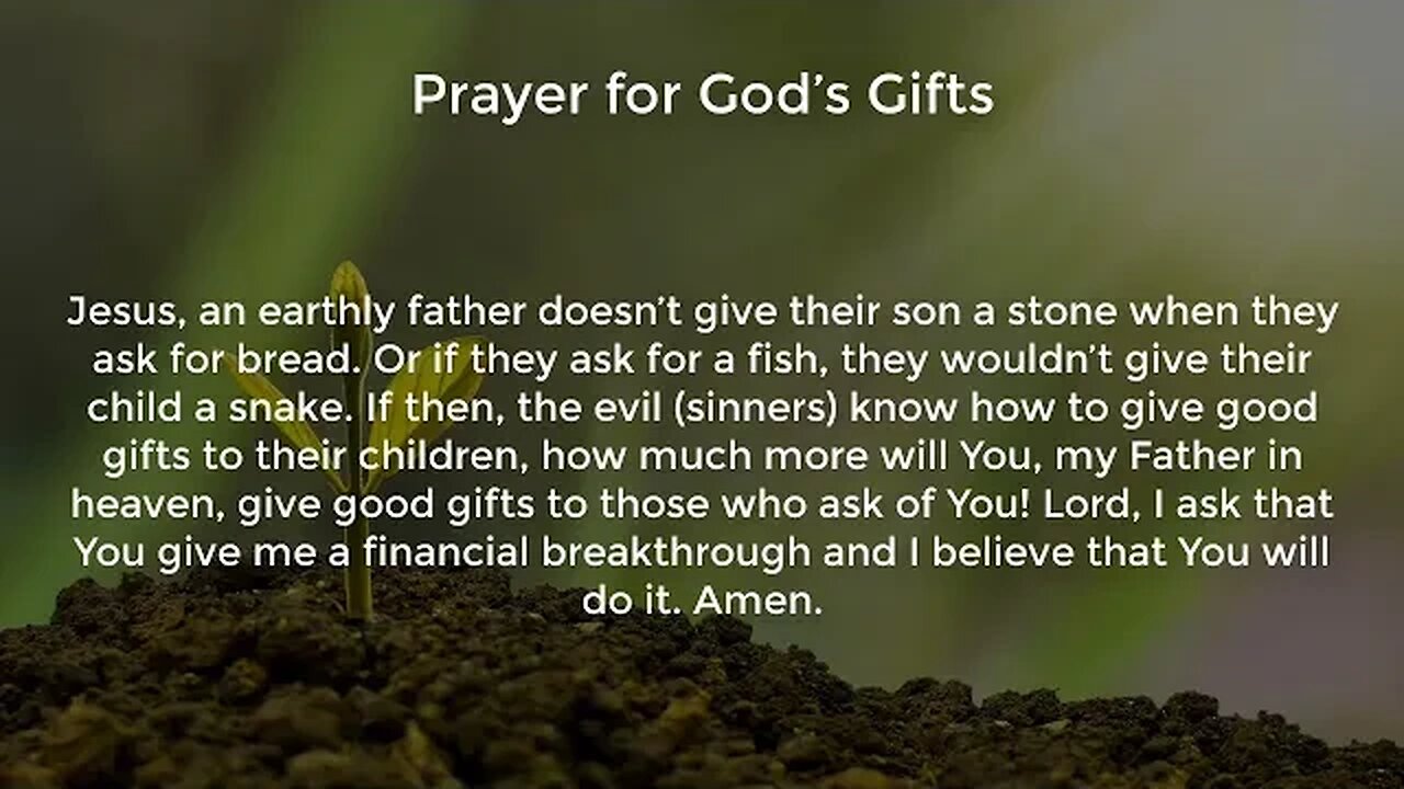 Prayer for God’s Gifts (Miracle Prayer for Financial Help from God)