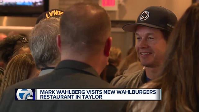 Mark Wahlberg visits Taylor Wahlburgers