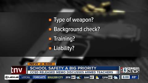 CCSD memo discusses possibility of arming teachers