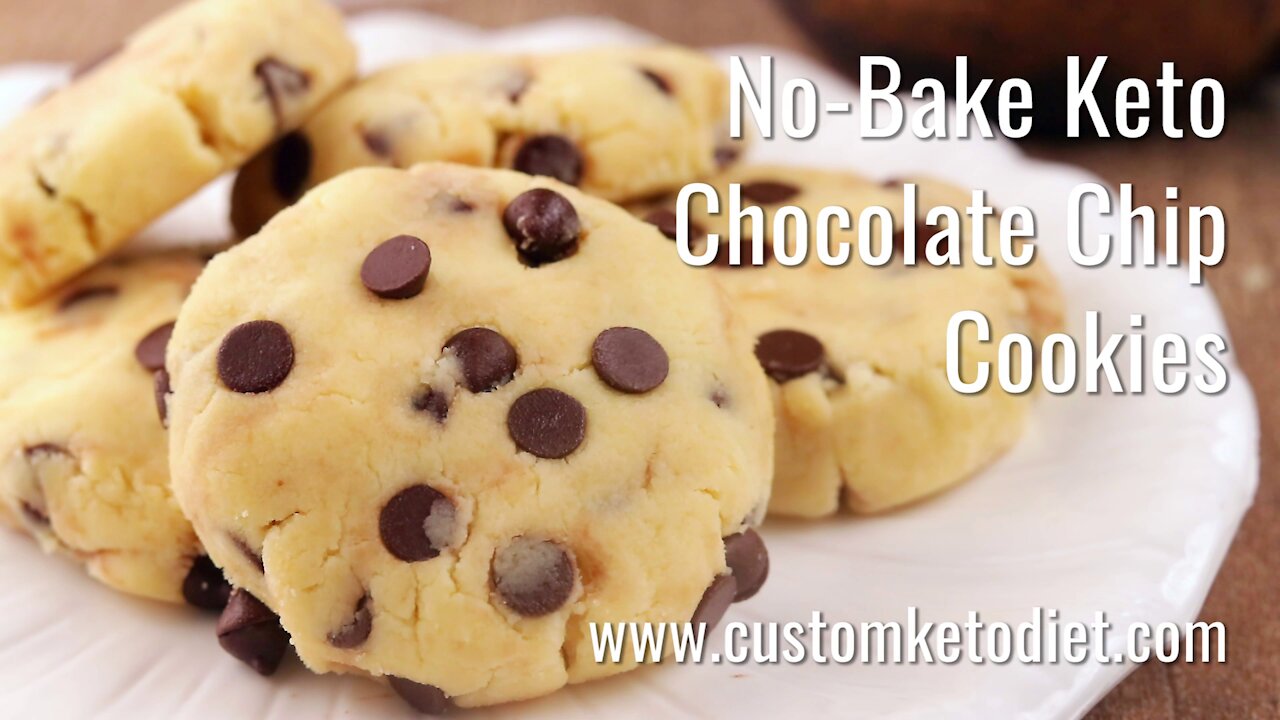 Keto Cookies: No bake easy CHOCOLATE CHIP cookies