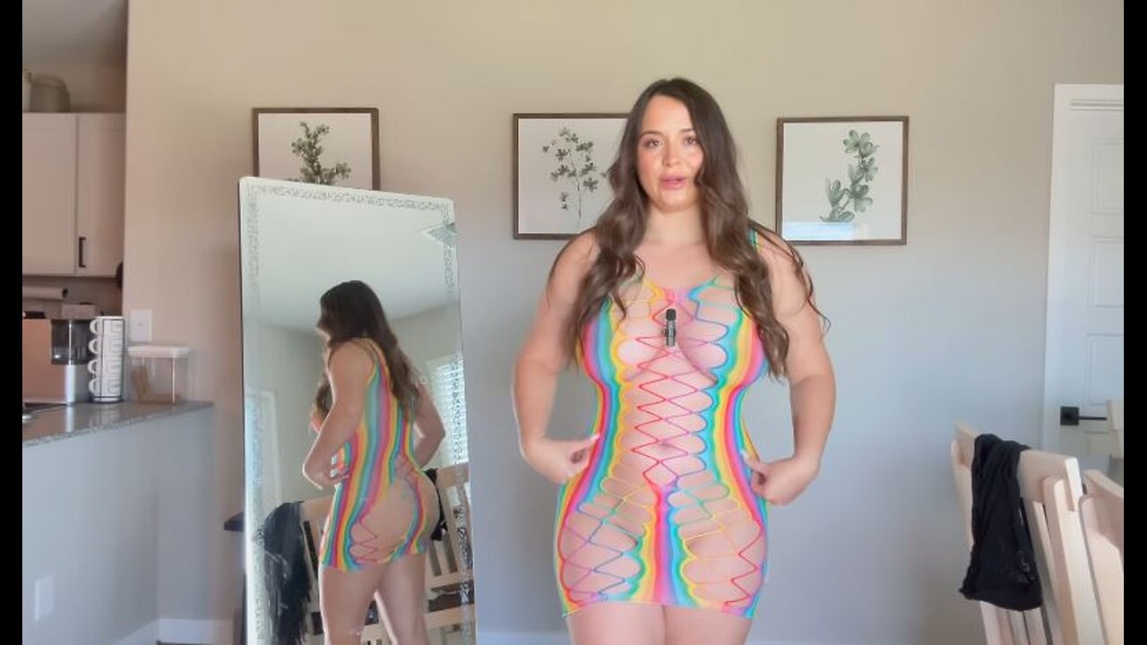 transparent dress naked try on haul