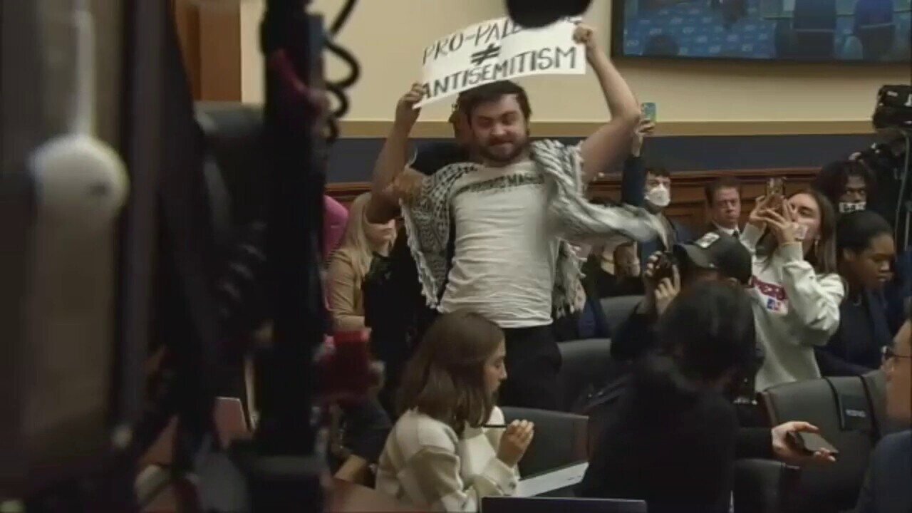 Anti-Israel Demonstrators Disrupt House Judiciary Hearing On Antisemitism On College Campuses