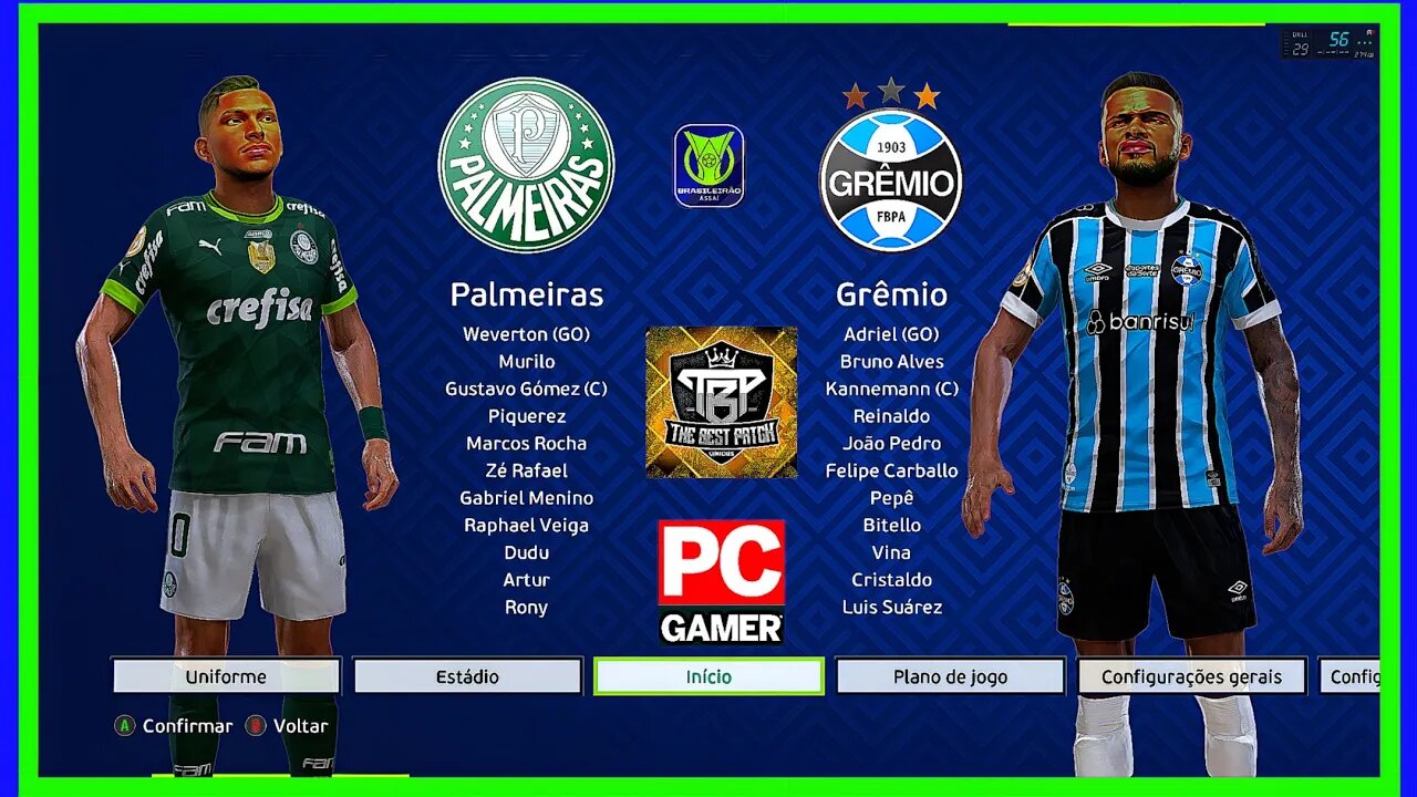 PALMEIRAS X GRÊMIO - PES2021 PATCH THE BEST 9.9.1 BRASILEIRÃO 2023 - QUINTA RODADA