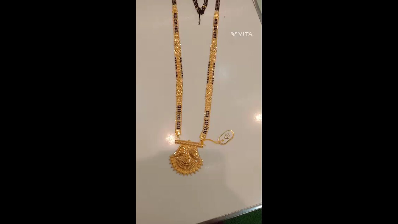 long gold mangalsutra design