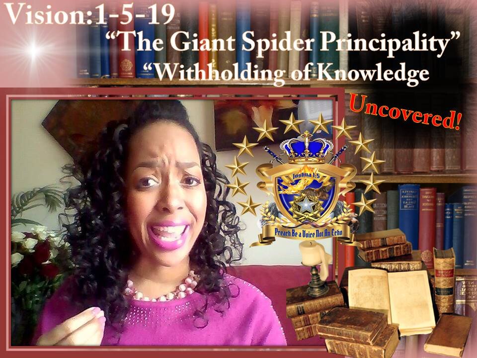 Vision: 1-5-19 Principality in the Giant Spider Form Withholding Knowledge Forced to Loose it