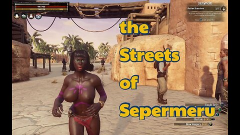 Conan Exiles, thrall hunting, the streets of Sepermeru, Bouncing, Busty, Boobs, breast expansion