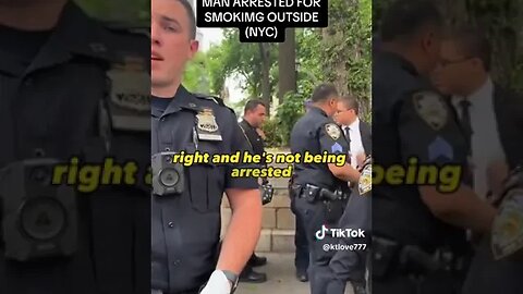 TYRANT COPS LIE AND MAKE UP LAW WHILE ARRESTING MAN FOR SMOKING NEW YORK CITY 7.8.23 #audittheaudit