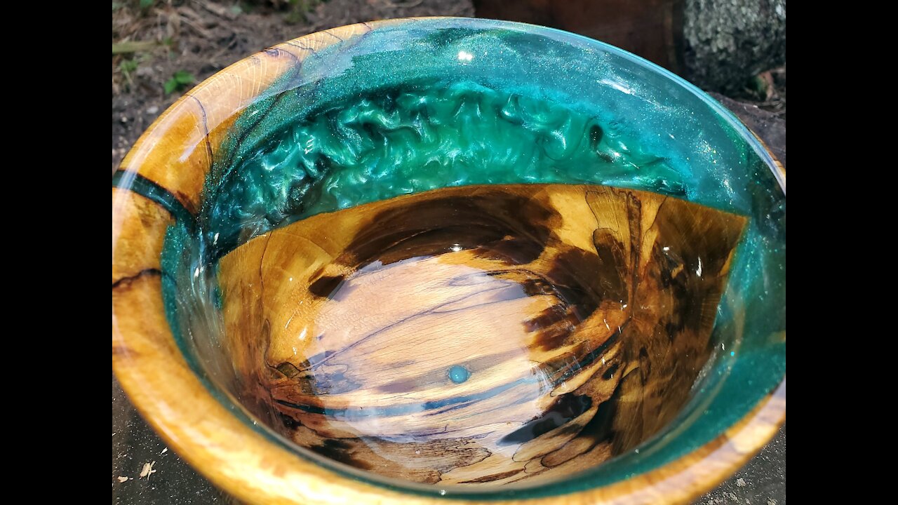 Teal Spalted Sycamore Bowl Total Boat Resin