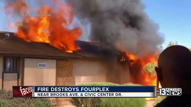 Firefighters battled fourplex fire for nearly 2 hours