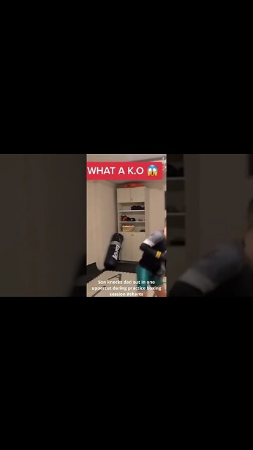 Son knocks dad out in one uppercut during practice boxing session #shorts