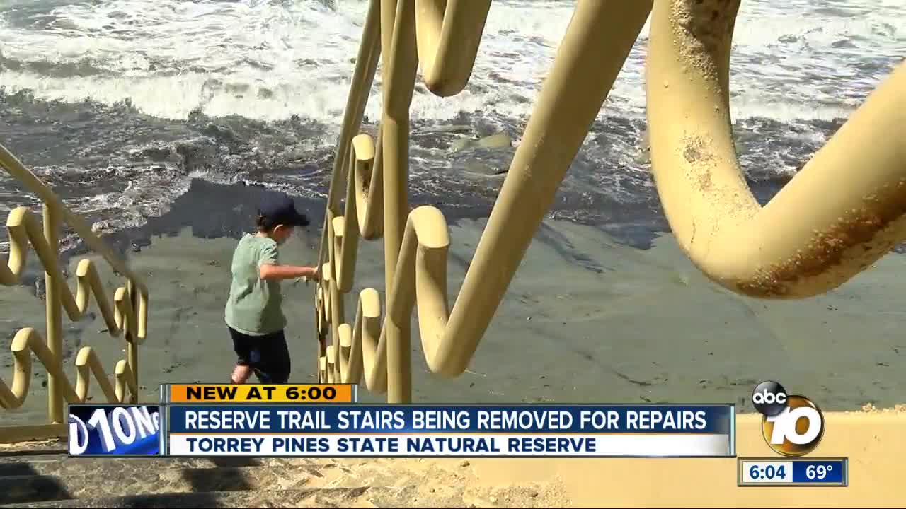 Reserve trail stairs being removed for repairs