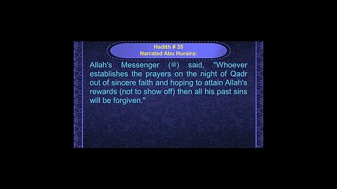 English Hadith Series - Hadith No 35 - Sahih Bukhari #shorts