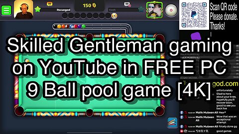 Skilled Gentleman gaming on YouTube in FREE PC 9 Ball pool game [4K] 🎱🎱🎱 8 Ball Pool 🎱🎱🎱