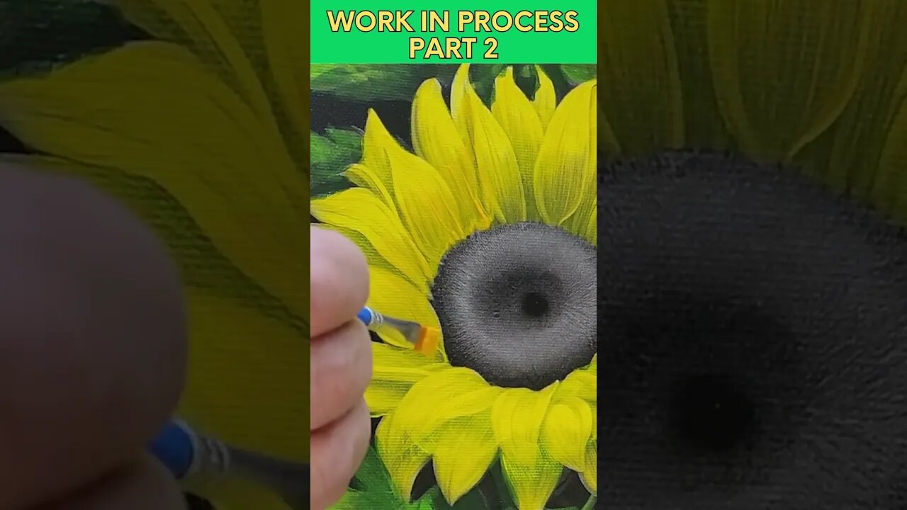 Preprinted Canvas Sunflower - WIP Part 2