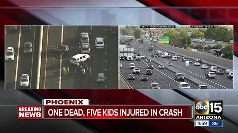 One woman dead, 5 kids injured in Interstate 17 crash