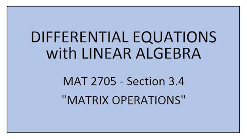 MAT 2705 - Section 3.4