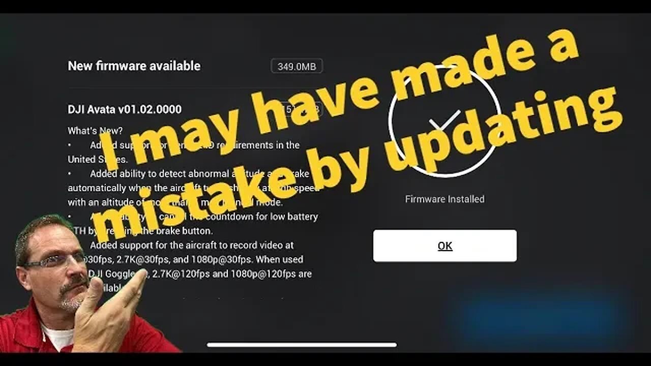 DJI AVATA v01.02.0000 Firmware Update