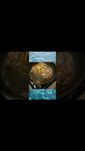 Fried soft shell Blue Crab!!! 💥💥Eat everything! CRUNCHY!